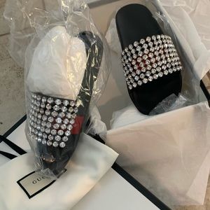 Gucci Swarovski crystal slides, limited edition